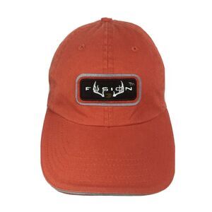 FUSION Hunting Hat Khaki Orange Strap Back Baseball Cap Adjustable‎